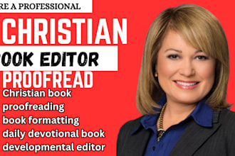 christian book editor , proofread , format ,daily devotional manuscript
