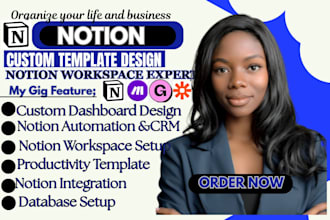 design a custom notion template, dashboard, and workspace expert