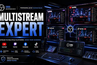 set up professional obs multistreaming for youtube, twitch, facebook, tiktok