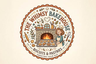 create a bakery logo for biscuits and pastries