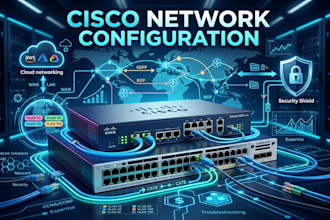 configure cisco lan wan, vlan, ospf, eigrp, bgp, nat, acl and dhcp