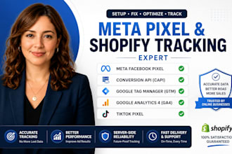 setup meta facebook pixel shopify, conversion API, fix pixel, gtm, ga4, tiktok