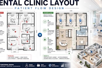 design dental office and medical clinic layout with patient flow optimization