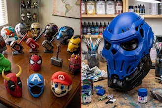 3d print, paint custom 3d mask, 3d helmet, cosplay halloween mask stl and ship