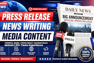 write professional press releases and news articles