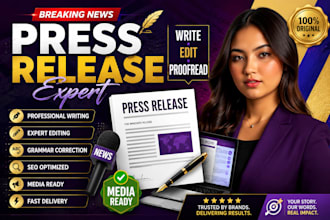 proofread edit and write professional press release