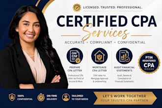 prepare CPA letter, mortgage CPA letter, audit financial statements ptin CPA