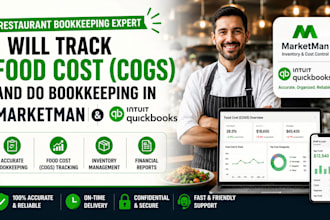 track food cost cogs and do bookkeeping in marketman, quickbooks for restaurants
