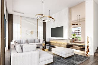 create interior design and realistic 3d rendering