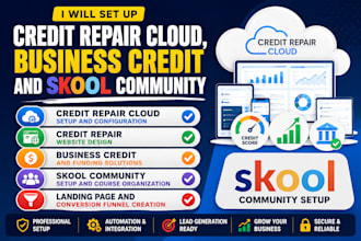 set up credit repair cloud business credit and skool community