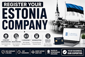 register your estonia company, vat, e residency, bookkeeping, and annual report