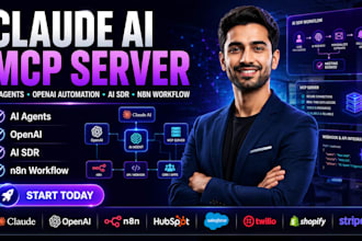 build claude ai agent, mcp server, n8n ai workflow and openai automation