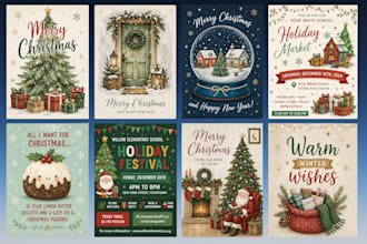 do custom greeting card, birthday card, christmas card, or party invitation card