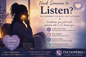 make myself available as a caring no judgement listener