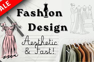 draw a fashion design lineup, concept page or moodboard