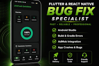 fix flutter react native app bugs