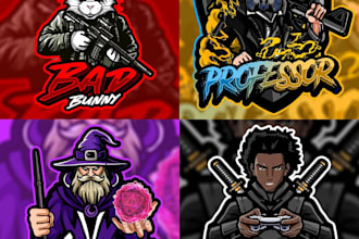 mascot team jersey and sports, esports club logo design