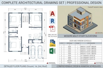 draft detailed floor plans, elevations, and schedules
