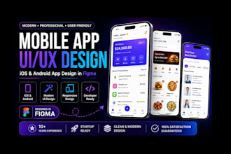 design modern mobile app UI UX for ios android in figma