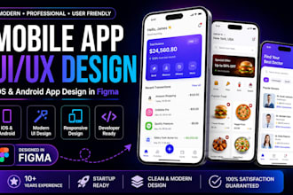 design modern mobile app UI UX for ios android in figma