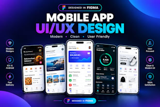 design user focused mobile app UI UX for ios  android figma