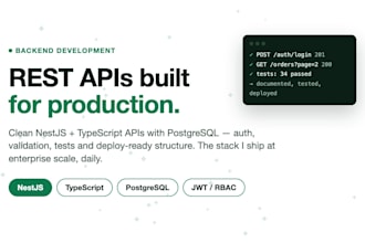 build a production ready nestjs rest API with postgresql