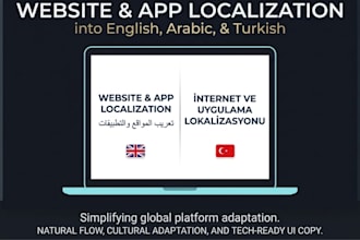 localize your website or app into arabic and turkish