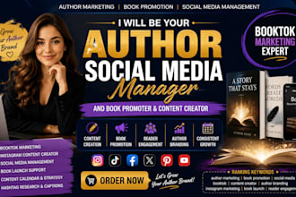 be your author social media manager and book marketing content creator
