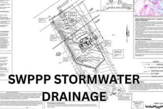 swppp stormwater drainage plan site grading pipe network runoff calculation