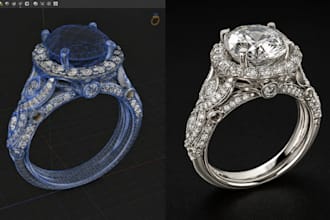 do flawless 3d jewelry cad design and 3d modelling