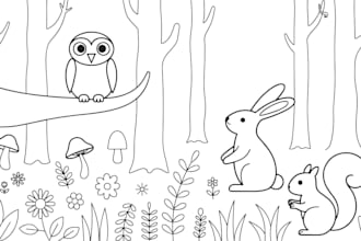 draw anything for coloring book page