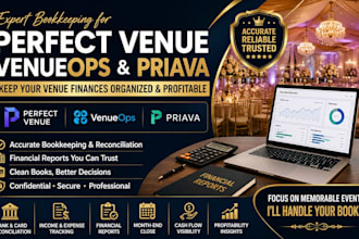 manage perfect venue, venueops, and priava bookkeeping expertly