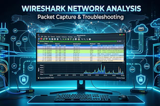 analyze network traffic using wireshark, packet capture and troubleshooting