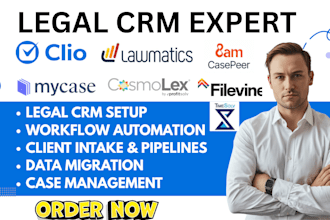 setup legal crm clio mycase ghl lawmatics casepeer filevine casepeer cosmolex