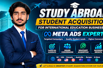 set up high converting meta ads and lead qualification funnels for study abroad