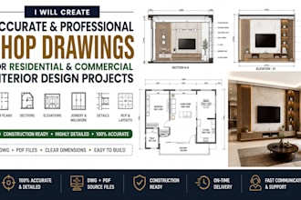create detailed interior shop drawings for residential