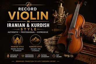 record pro studio quality violin or viola for your song