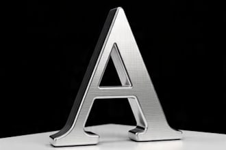 create luxury 3d metallic logo design for business