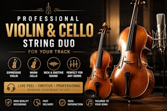 provide a violin and cello string duo for your track
