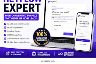design a high converting heyflow funnel with CRM integration