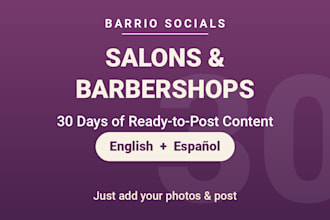 create a bilingual english spanish social media calendar for barbershops