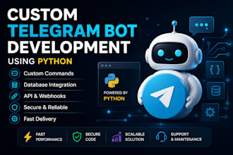develop a custom telegram bot using python