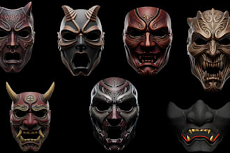 3d print and paint 3d mask 3d helmet cosplay armor 3d props