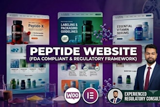 build a fda compliant peptide website, research peptide, ecommerce peptide shop