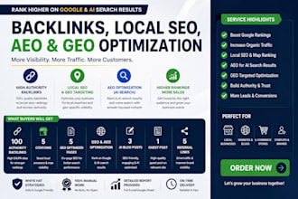 do backlinks, local SEO, aeo, and GEO to rank on google and ai search results