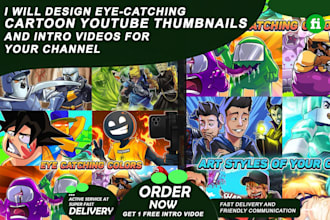 create amazing cartoon youtube thumbnails and intro videos