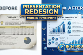 design or redesign powerpoint , pitch decks in 24h
