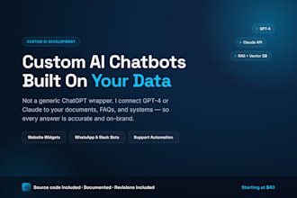 create custom ai chatbot using gpt or claude API