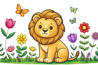 coloring book pages and book cover for amazon KDP
