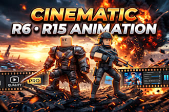 create cinematic roblox r6 r15 animation, cutscene, trailer and story video